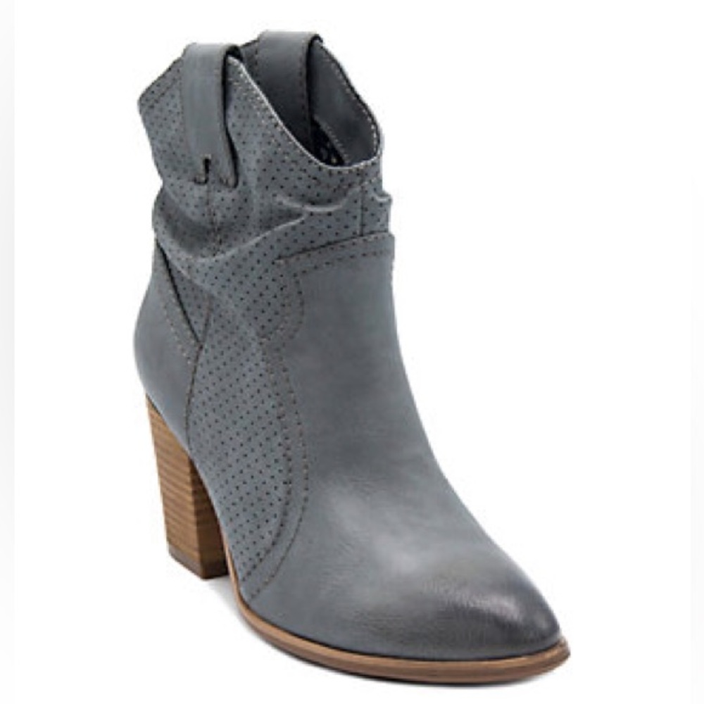 True Craft Harmonize Slouchy Mid Western Ankle Boots Block Heel Size 6.5M